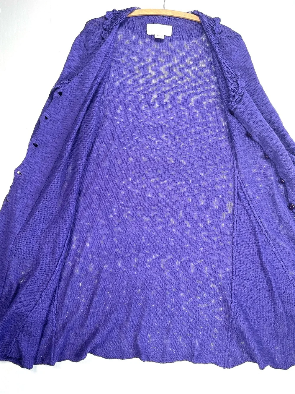 Yumi Diseños Y2K Purple Knit Duster Cardigan Crochet Cotton Sweater M/L Bolivia